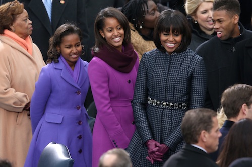 The first family at the swearing in of Barack Obama as President of the US for a 2nd term